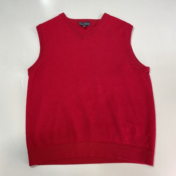 Hart Schaffner Marx Merino Wool Vest Mens Medium Red V-Neck Extra Fine XLT LG - Picture 1 of 5